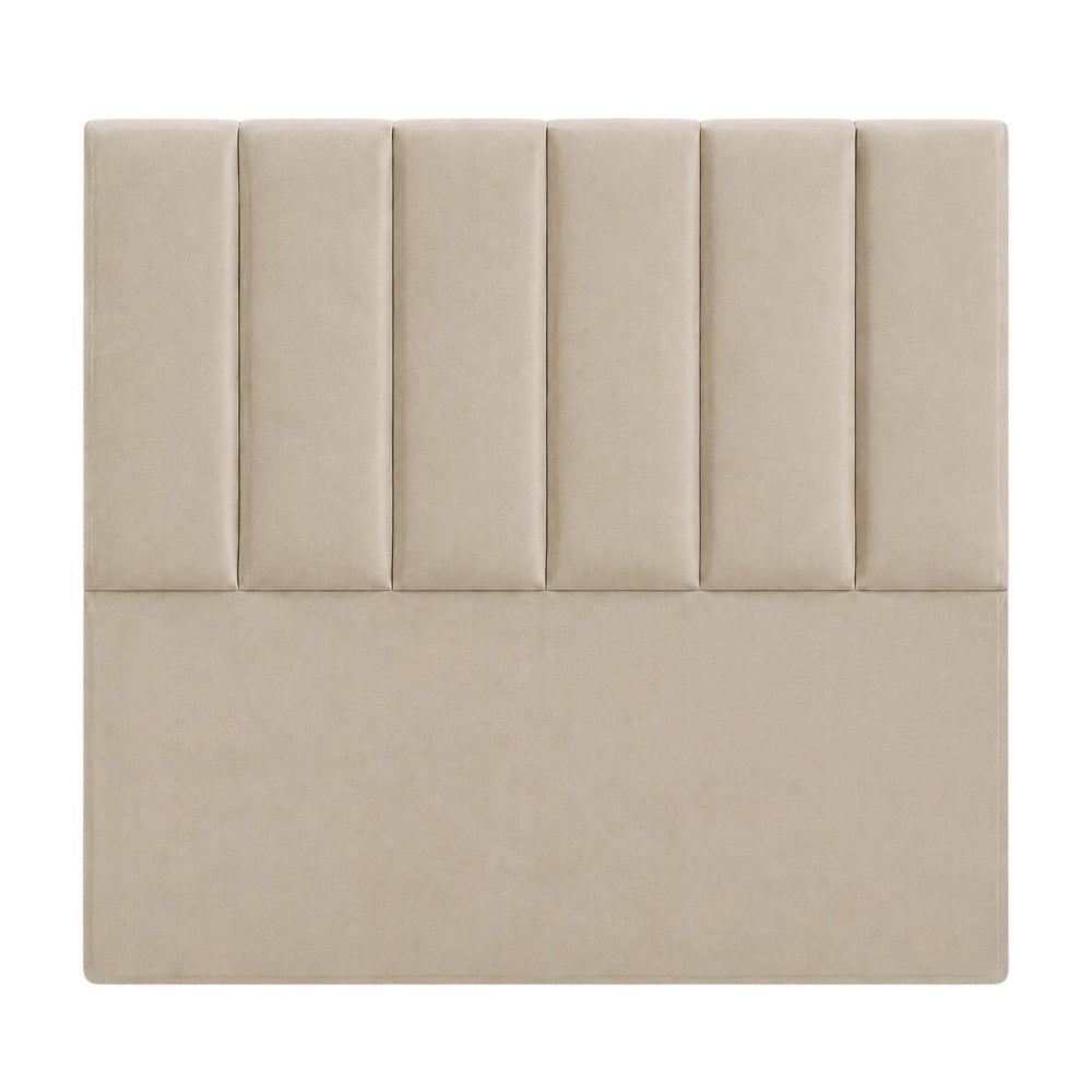 Cabecero Paneles Verticales Con Pata Beige Tela
