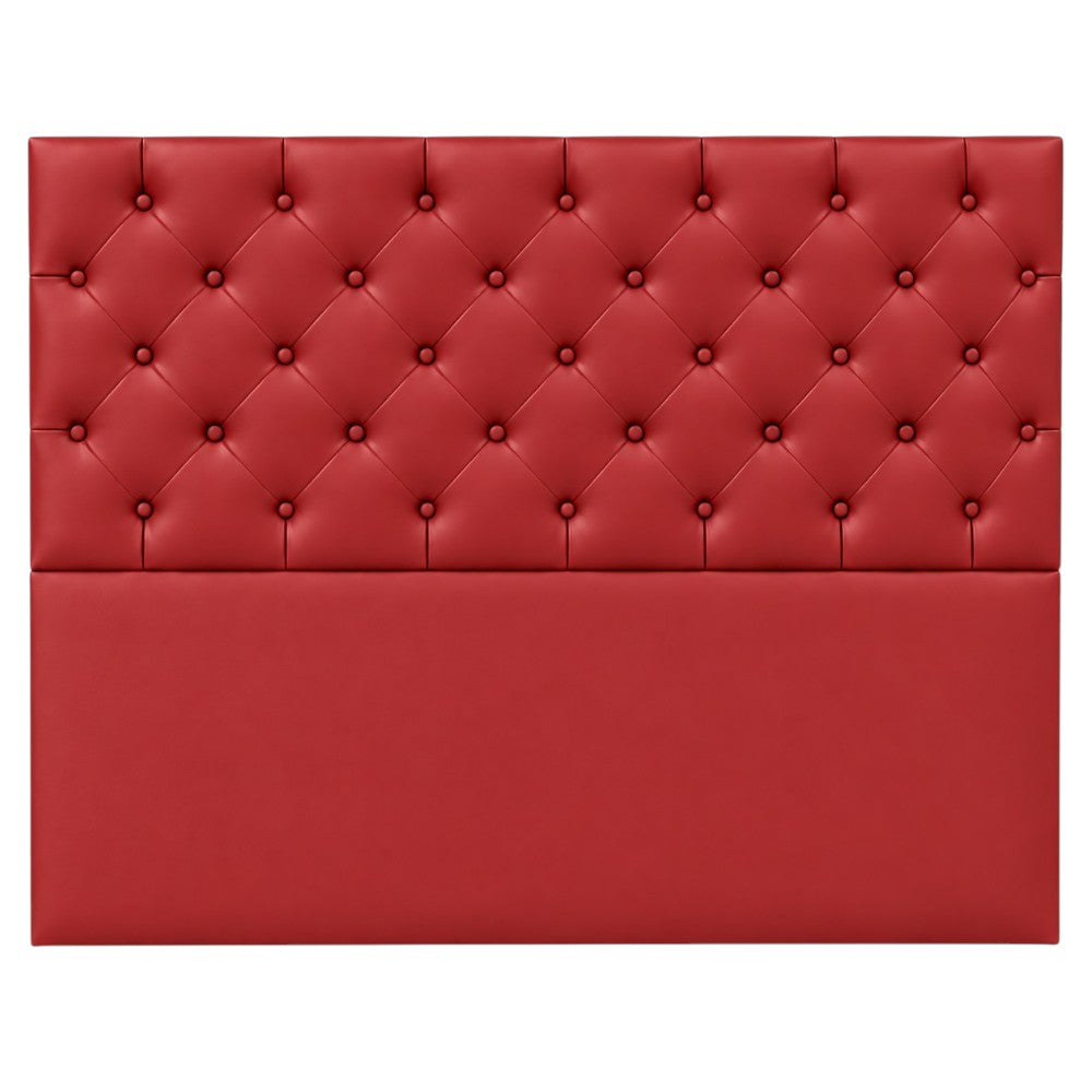 Cabecero Rombos Con Pata Rojo Sintético