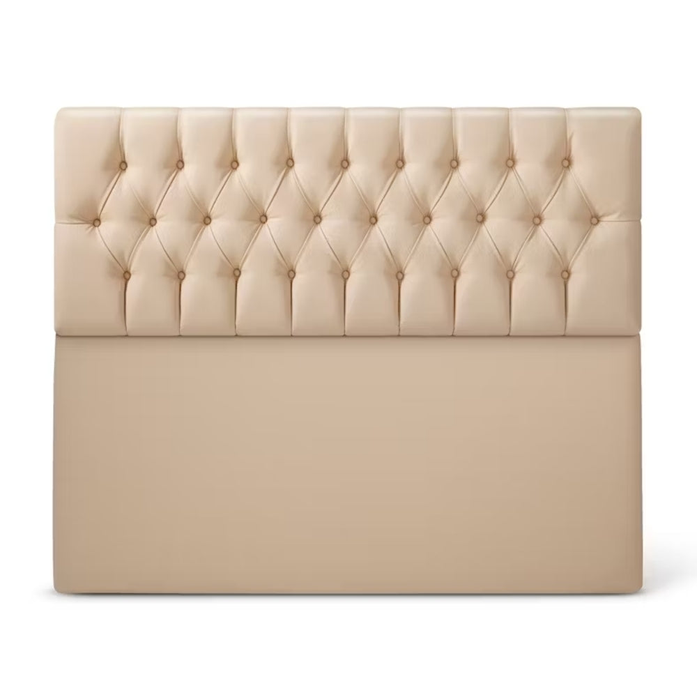 Cabecero Rombos Con Pata Beige Sintético