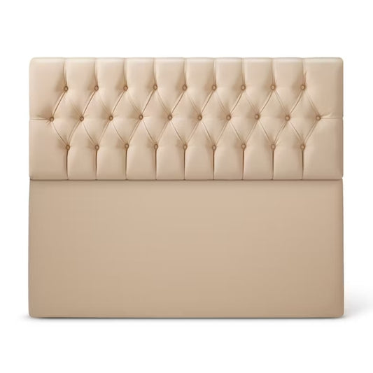 Cabecero Rombos Con Pata Beige Sintético