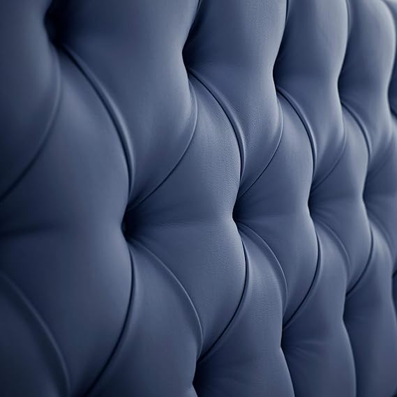 Cabecero Rombos Con Pata Azul Sintético