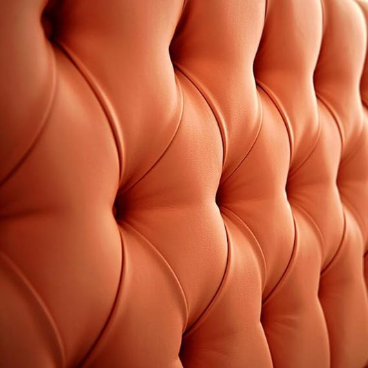 Cabecero Rombos Con Pata Naranja Sintético