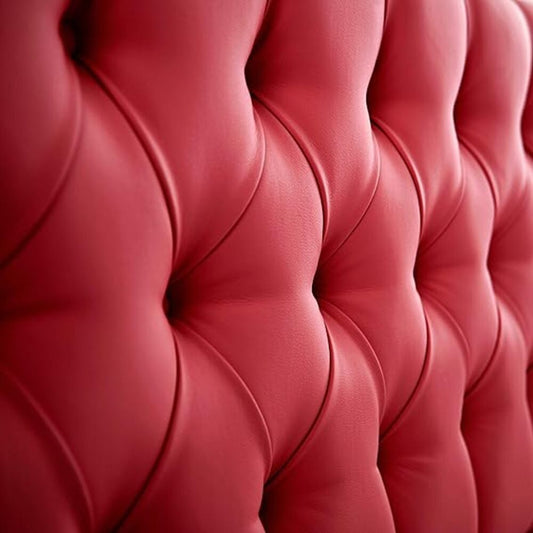 Cabecero Rombos Con Pata Rojo Sintético