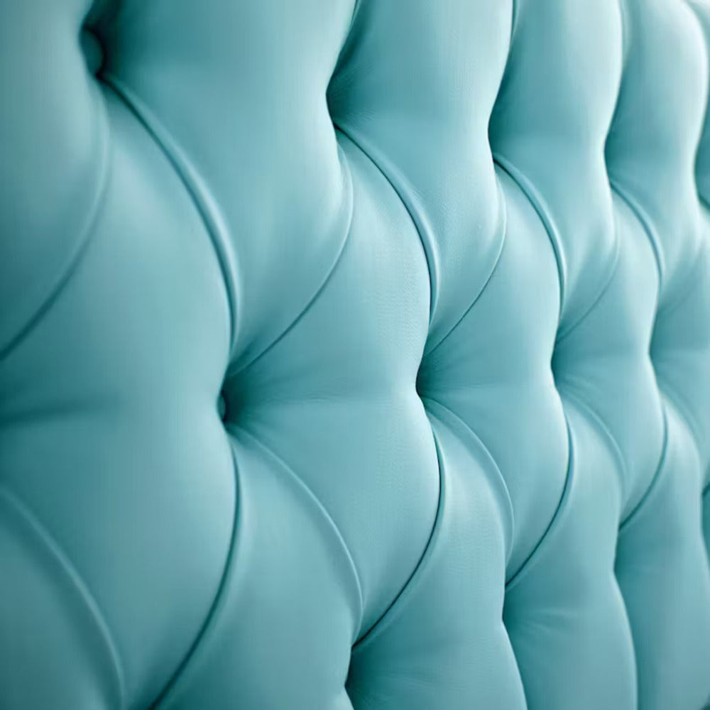 Cabecero Rombos Con Pata Turquesa Sintético