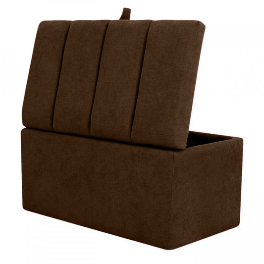 Puff Baúl Paneles 80x40 Chocolate