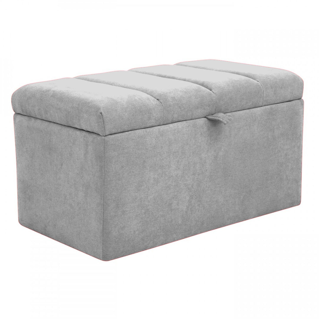 Puff Baúl Paneles 80x40 Plata