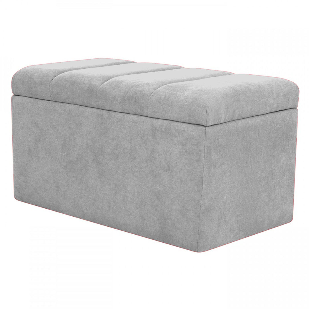 Puff Baúl Paneles 80x40 Plata