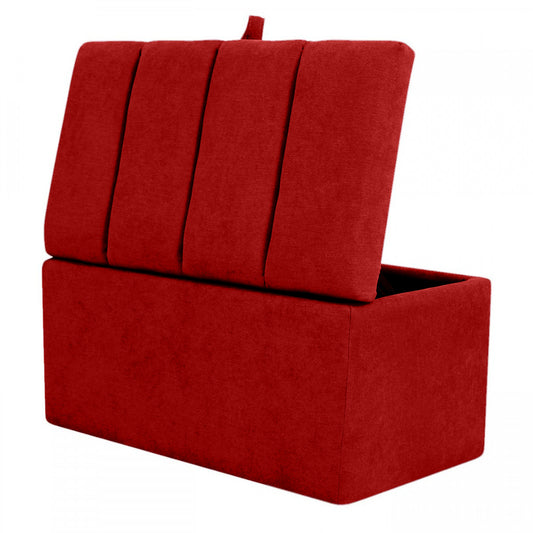 Puff Baúl Paneles 80x40 Rojo