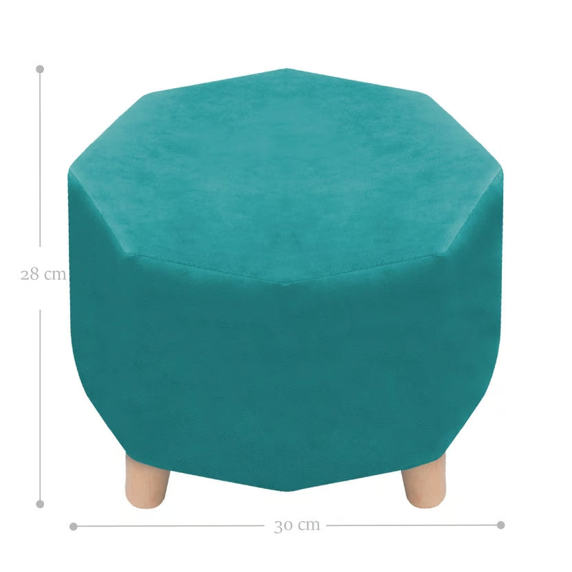 Puff Posa Pie Octagonal Turquesa