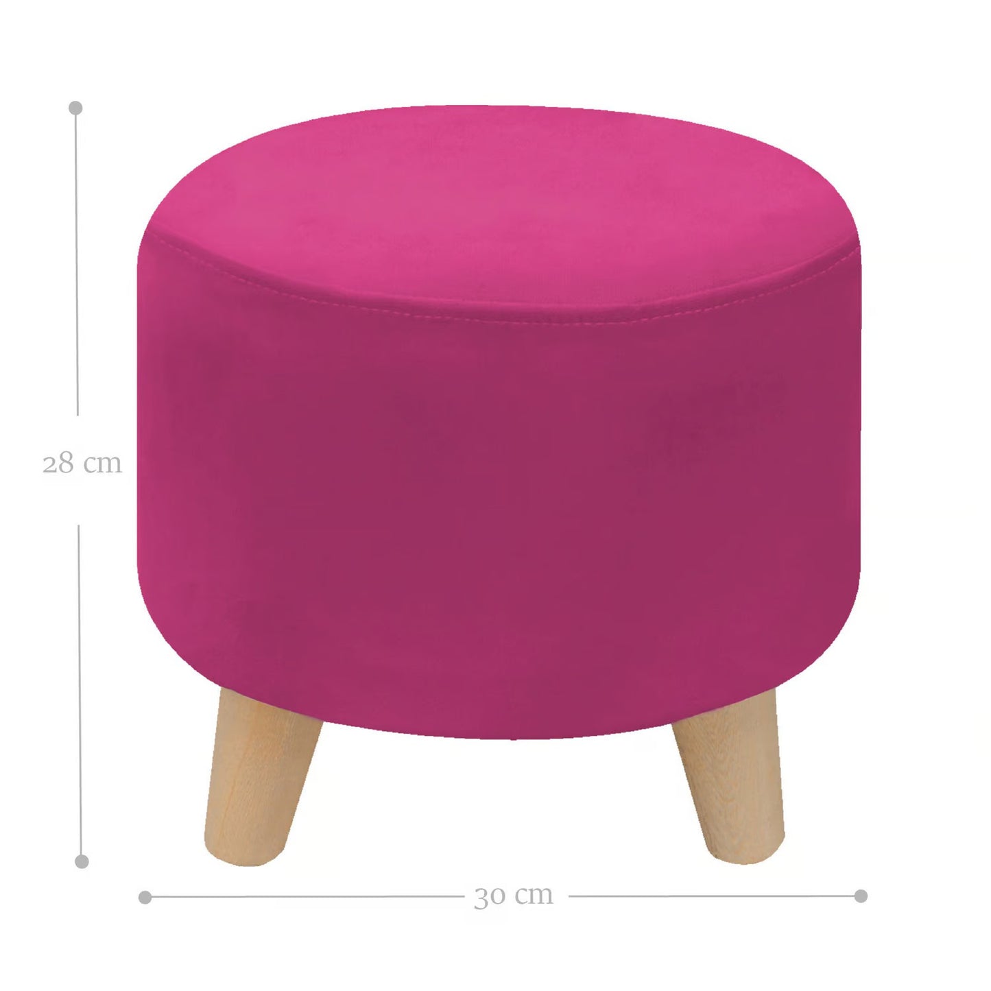 Puff Posa Pie Redondo Fucsia
