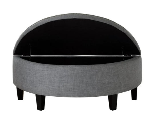 Puff Baúl Media Luna Gris