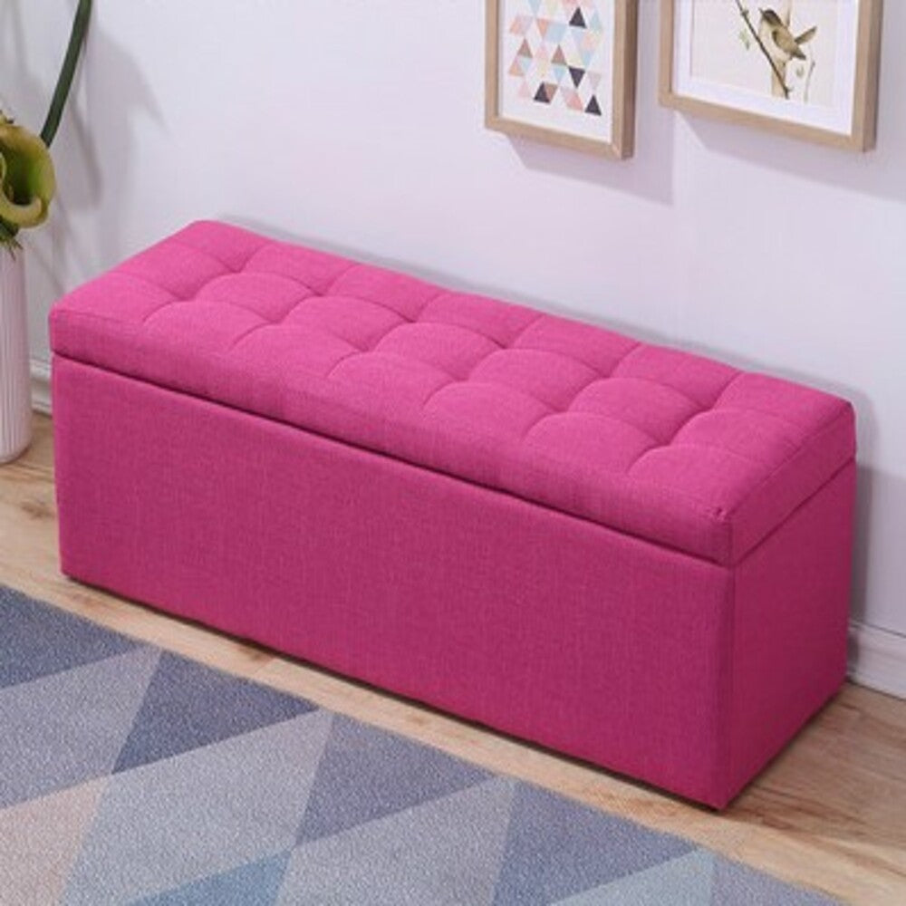 Puff Baúl 80x40 Fucsia en Tela