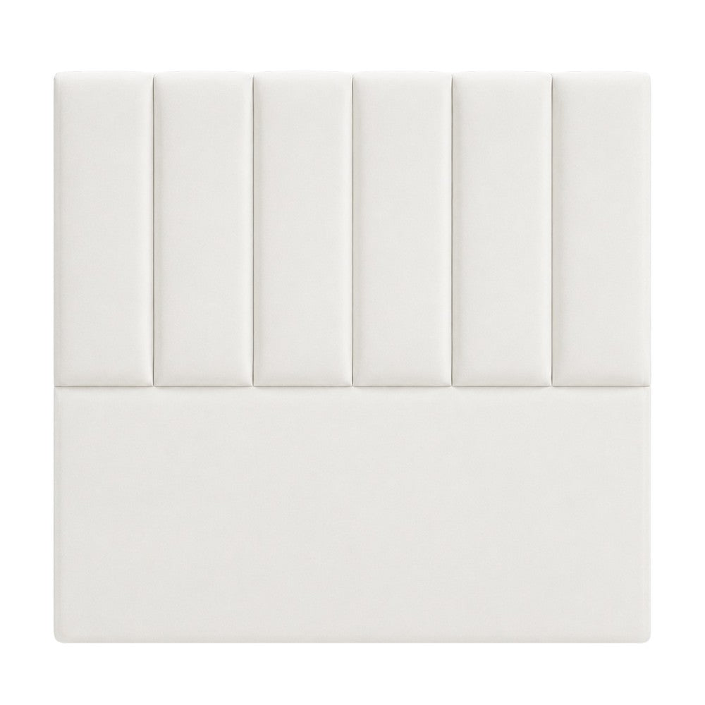 Cabecero Paneles Verticales Con Pata Blanco Tela