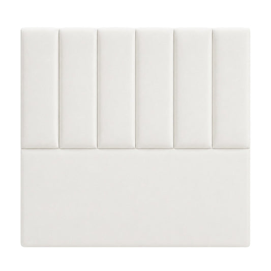Cabecero Paneles Verticales Con Pata Blanco Tela