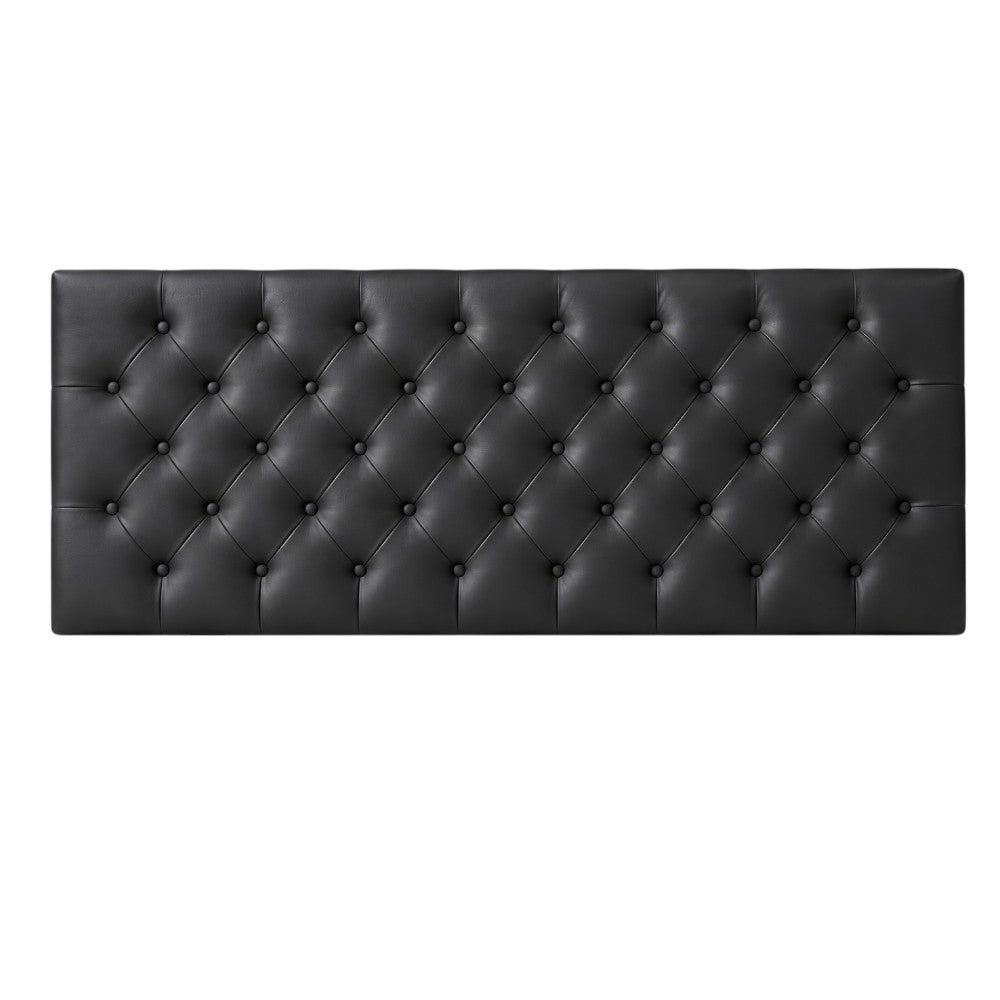 Cabecero Rombos Negro Sintético