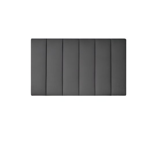 Cabecero Paneles Verticales Gris Oscuro Tela