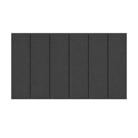 Cabecero Paneles Verticales Gris Oscuro Tela