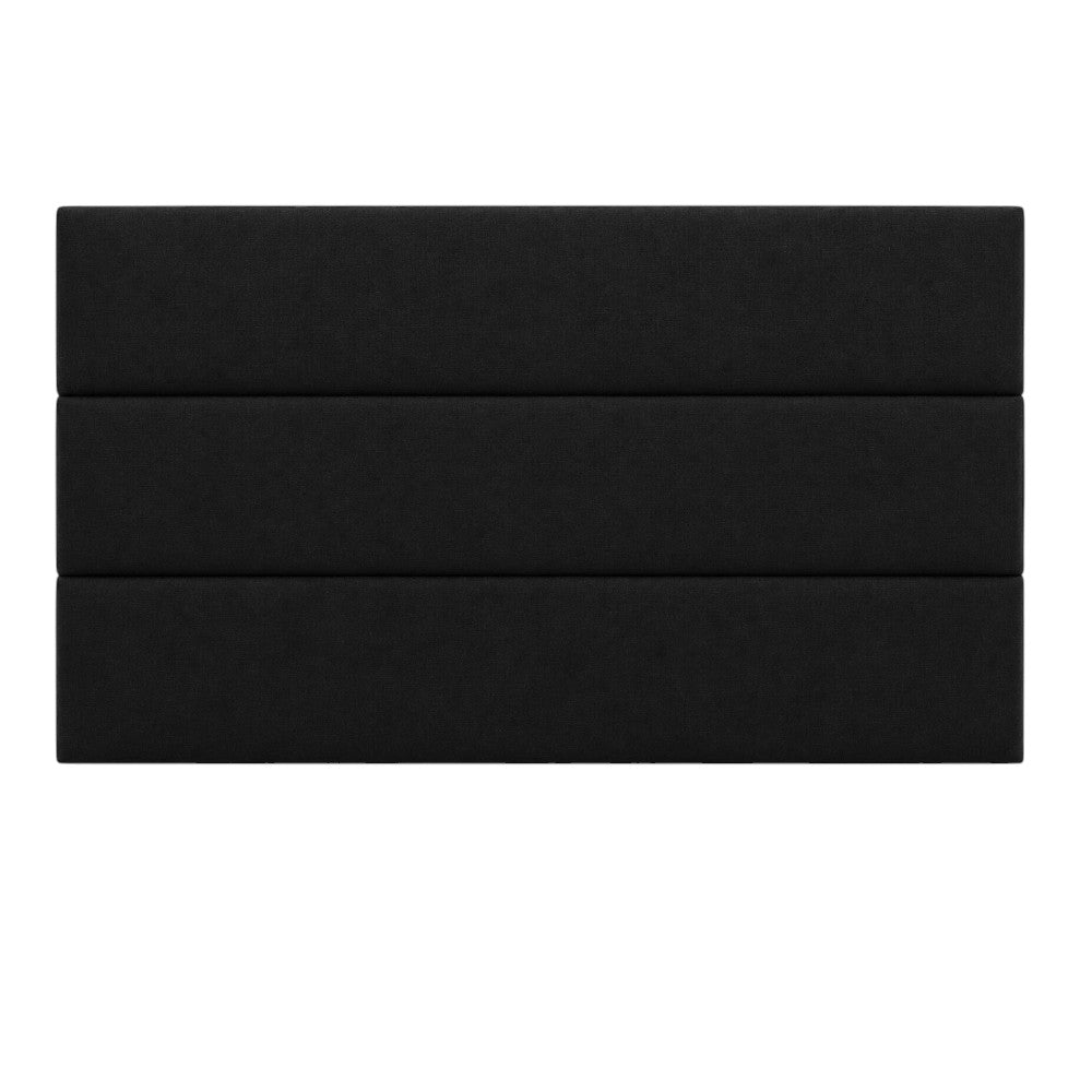 Cabecero Paneles Horizontal Negro Tela