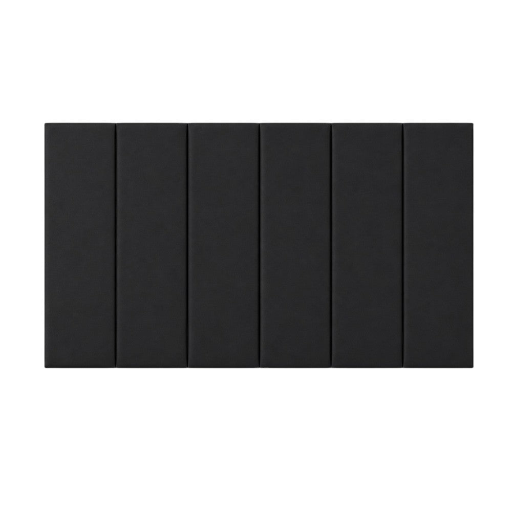 Cabecero Paneles Verticales Negro Tela