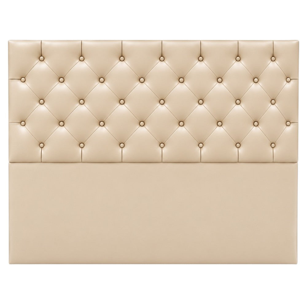 Cabecero Rombos Con Pata Beige Sintético