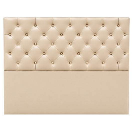 Cabecero Rombos Con Pata Beige Sintético