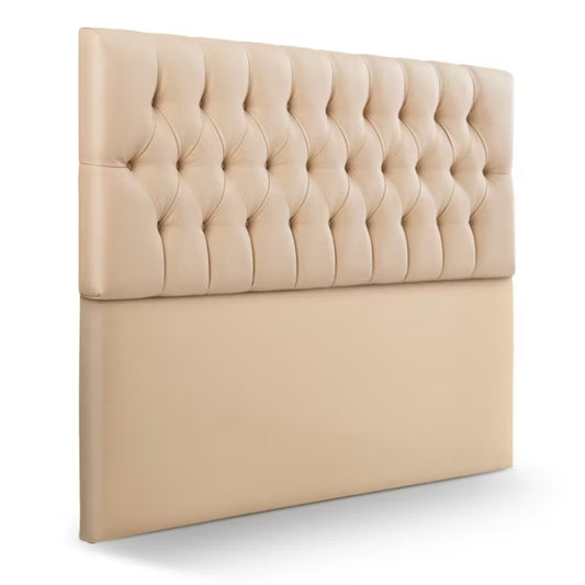 Cabecero Rombos Con Pata Beige Sintético