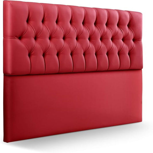 Cabecero Rombos Con Pata Rojo Sintético