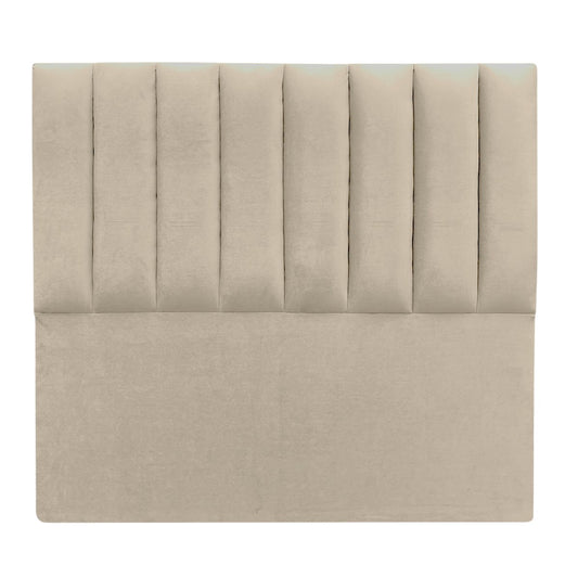 Cabecero Paneles Verticales Con Pata Beige Tela