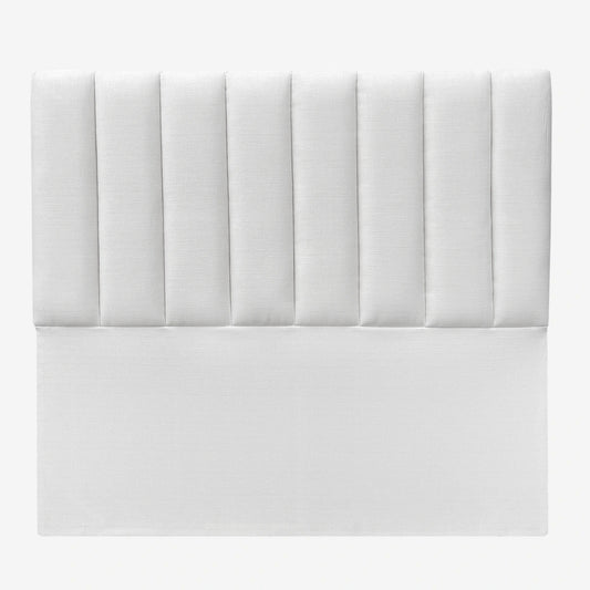 Cabecero Paneles Verticales Con Pata Blanco Tela
