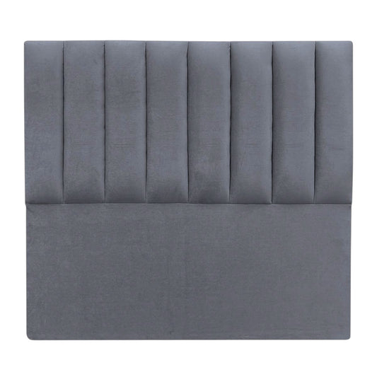 Cabecero Paneles Verticales Con Pata Gris Tela