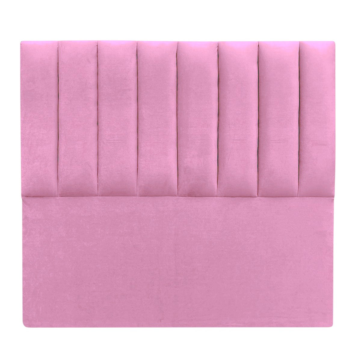 Cabecero Paneles Verticales Con Pata Rosa Tela