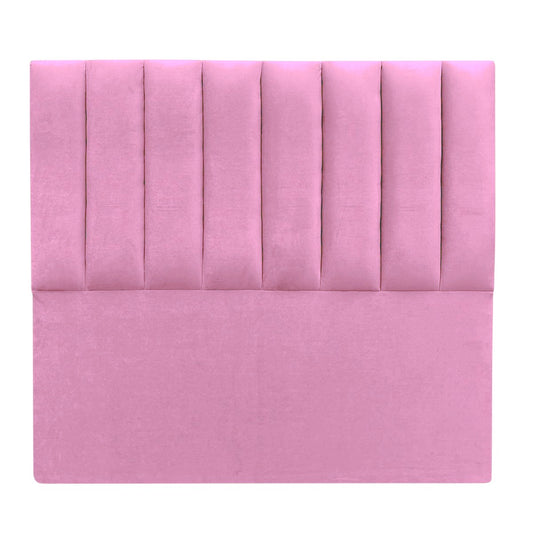 Cabecero Paneles Verticales Con Pata Rosa Tela
