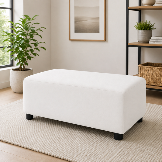Puff Decorativo 80x40 Blanco