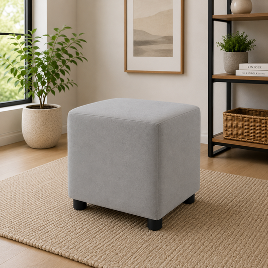 Puff Decorativo Gris Claro
