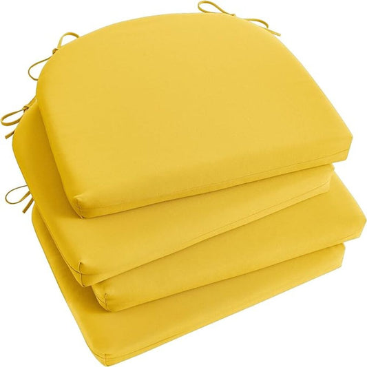 Cojín Para Silla Semi Redondo Amarillo