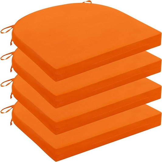 Cojín Para Silla Semi Redondo Naranja
