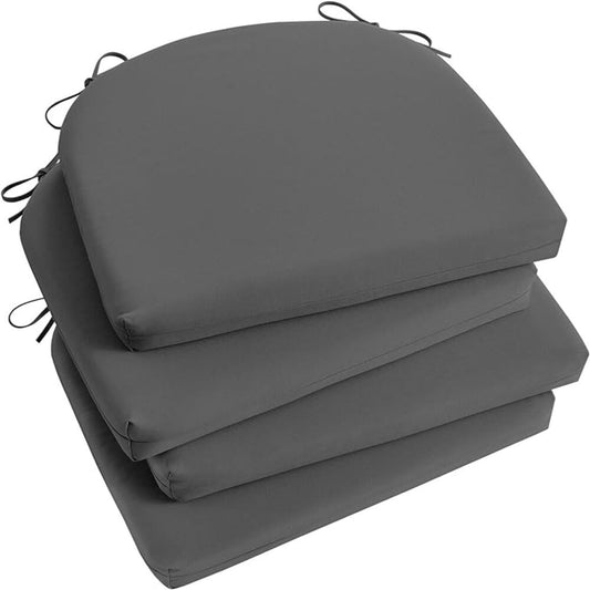 Cojín Para Silla Semi Redondo Gris