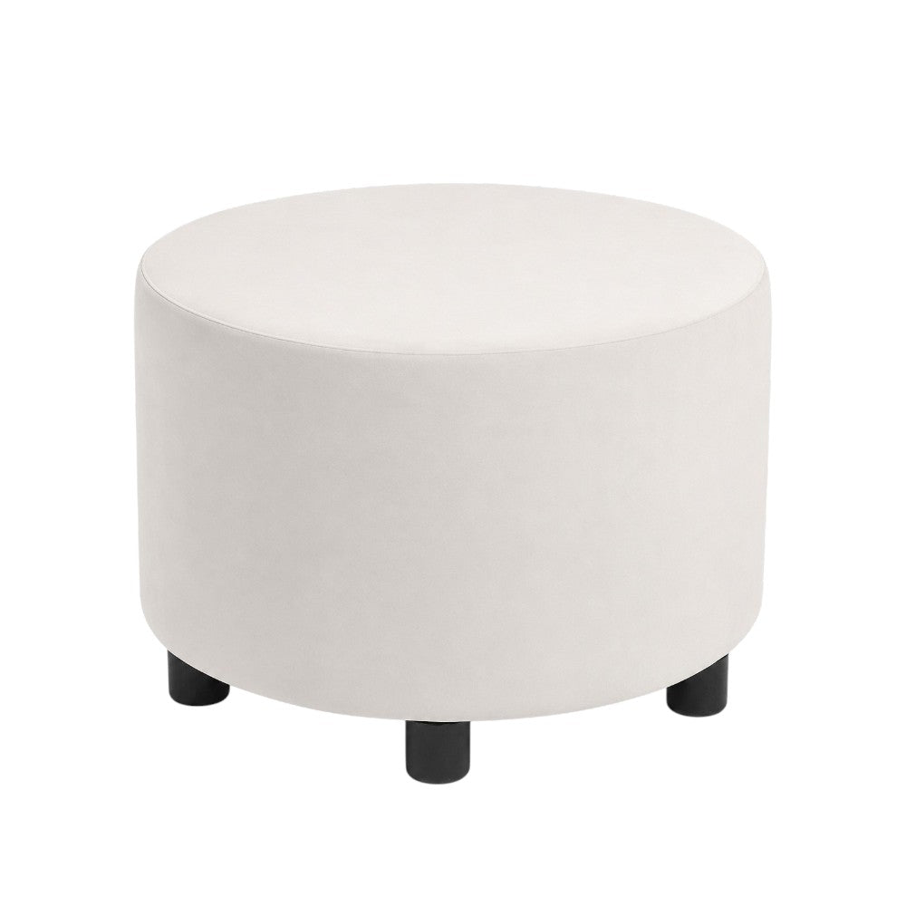 Puff Decorativo Redondo Blanco