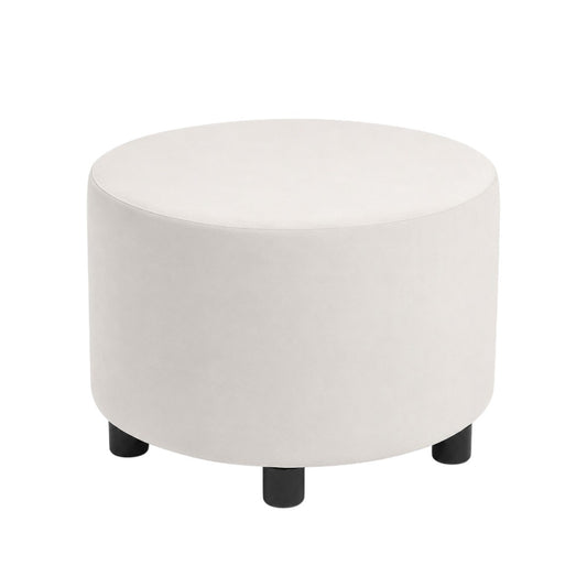 Puff Decorativo Redondo Blanco
