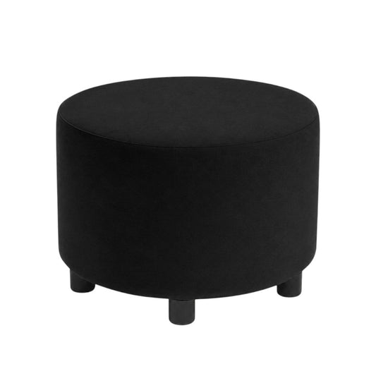 Puff Decorativo Redondo Negro