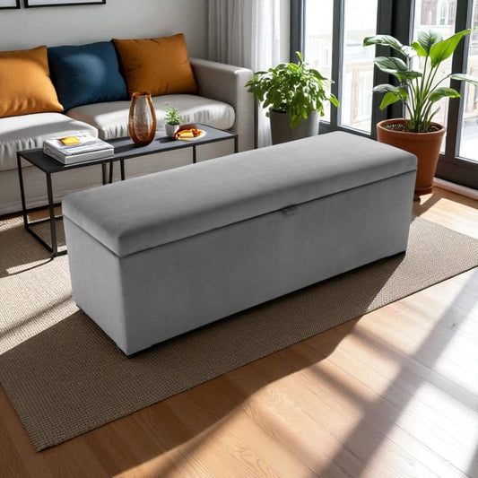 Puff Baúl Suiza 80x40 Gris