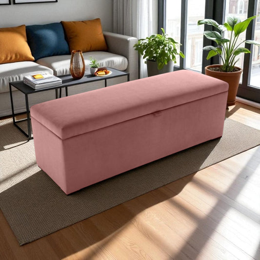 Puff Baúl Suiza 80x40 Rosa