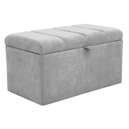 Puff Baúl Paneles 80x40 Plata