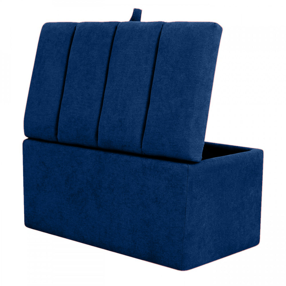 Puff Baúl Paneles 100x40 Azul