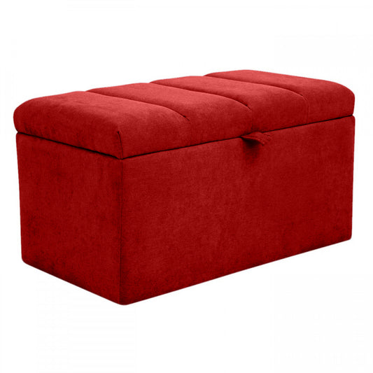 Puff Baúl Paneles 80x40 Rojo