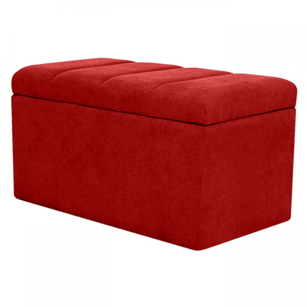 Puff Baúl Paneles 120x40 Rojo