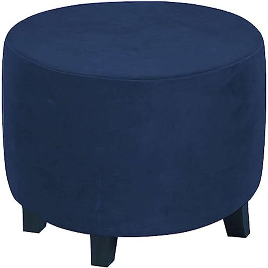 Puff Decorativo Redondo Azul