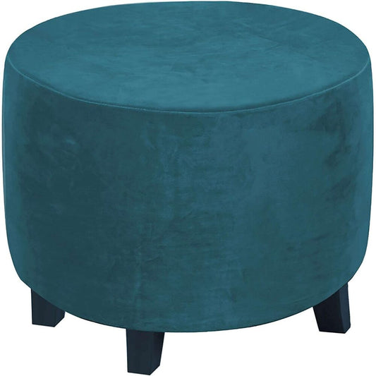 Puff Decorativo Redondo Turquesa