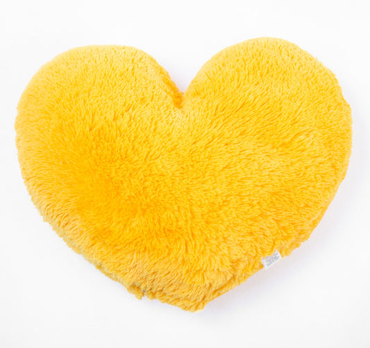 Cojín Corazón Peludo Amarillo
