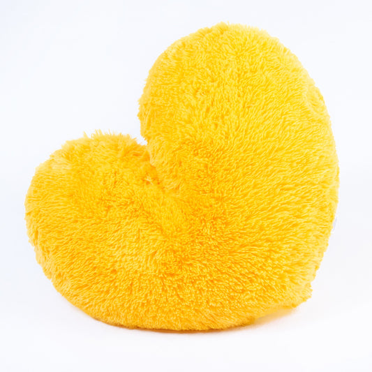 Cojín Corazón Peludo Amarillo